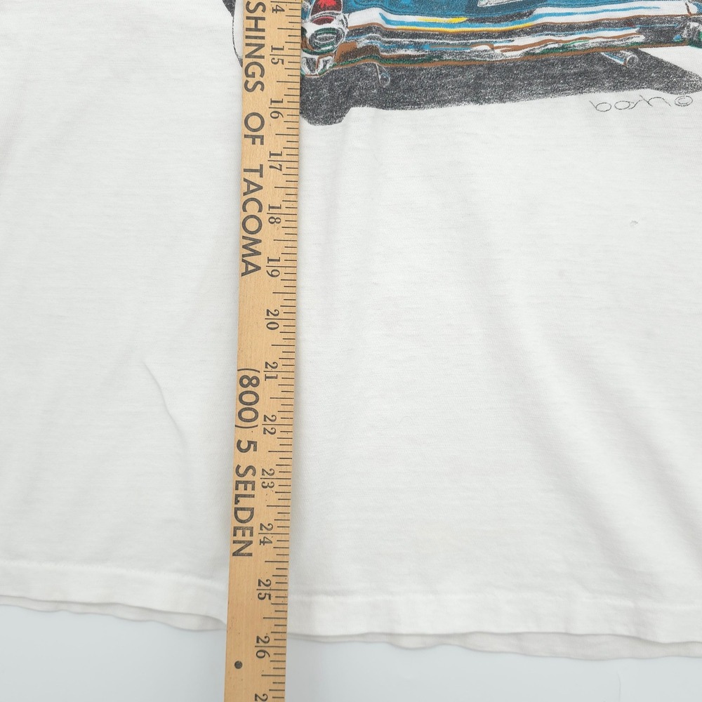 Vintage Hanes Mels Ice Cream T-Shirt Single Stitch Chevy Diner Graphic Large - Picture 9 of 10